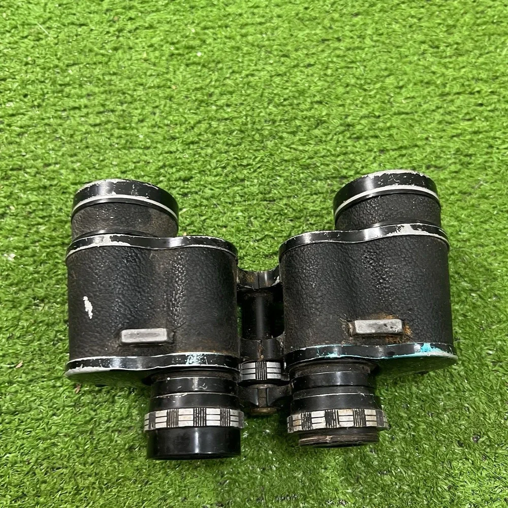 Vintage Sears Discoverer Binoculars 6212 in Case Black Extra Wide Angle 7x35